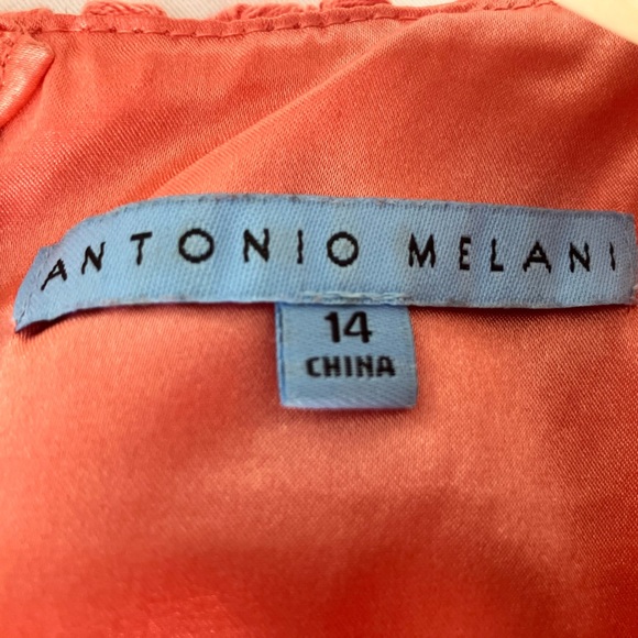 Antonio Melani Coral Eyelet Designed Short Sleeved Zip Up Shift Dress Size 14 - Picture 2 of 5